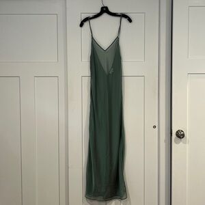 WeWoreWhat V-Neck Sheer Chiffon Maxi Dress